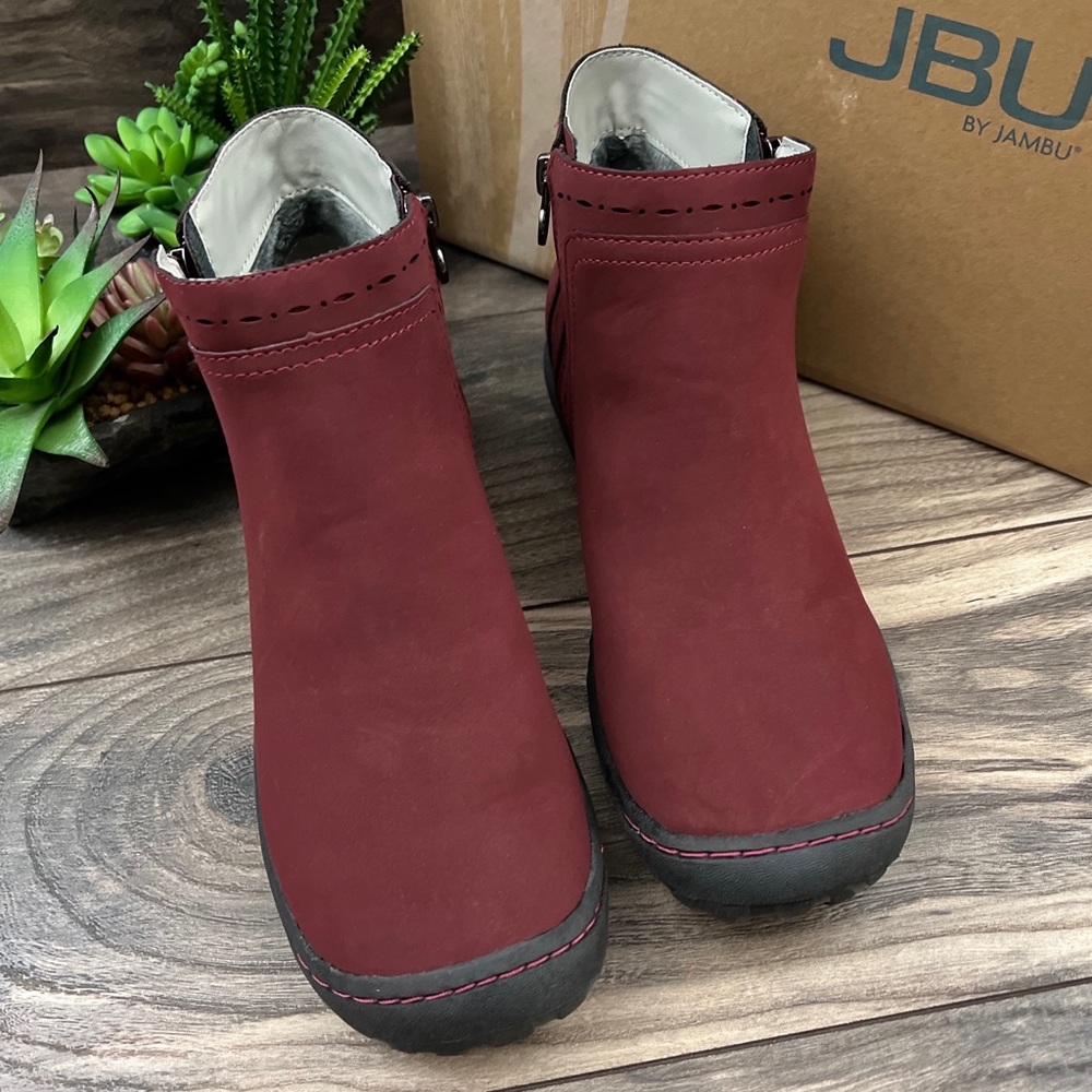 NEW JBU by Jambu Juno Ankle Bootie Boots Red 9M 40 - Picture 2 of 12